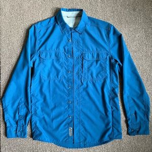 Royal Robbins blue button down. Size small. Breathable material.